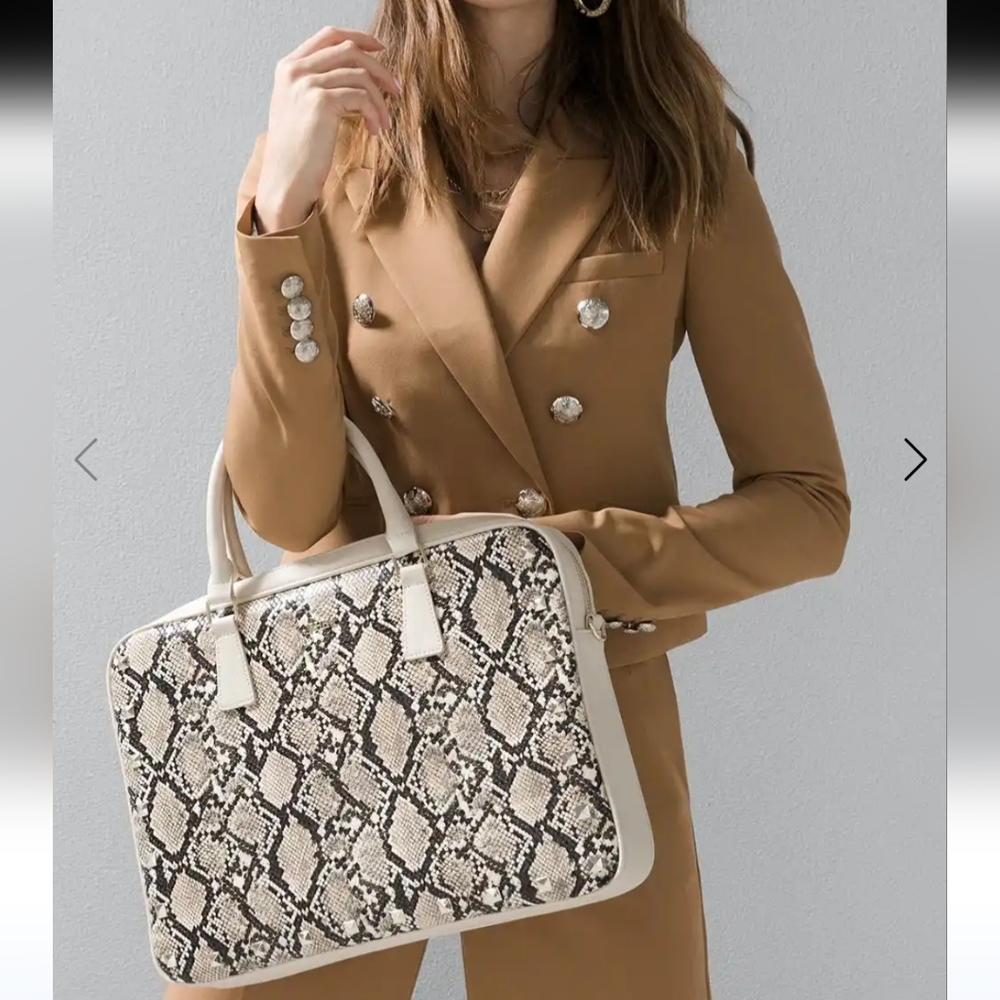 White House Black Market Snake Python Print Computer Bag